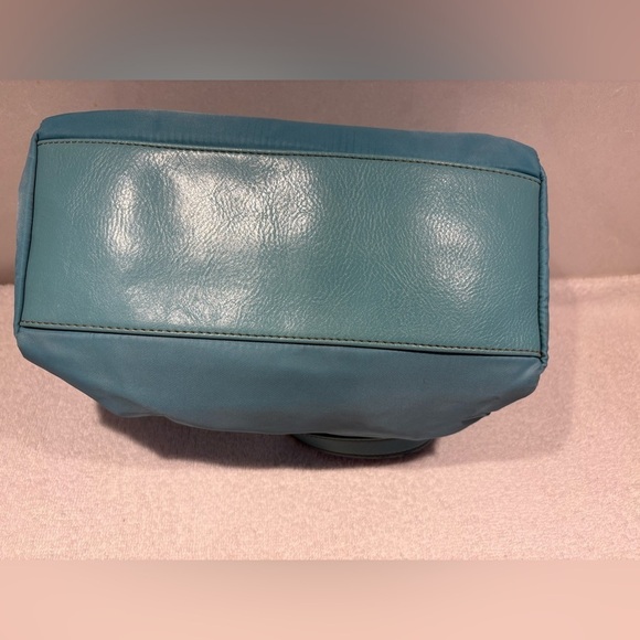Franco Sarto Teal Blue Nylon Barrel Bag Shoulder Bag Handbag - Picture 5 of 11